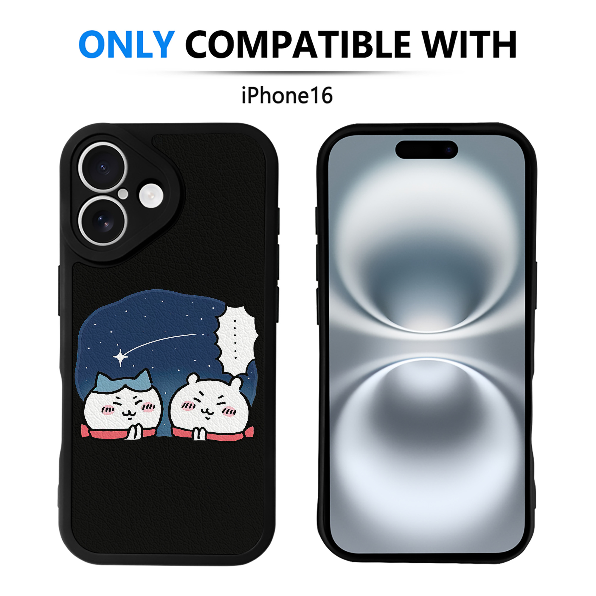 （画像用） ちいかわ ハチワレ Chii-kawa hachiware 【iPhone 16シリーズ対応】シリコンスマホケース（レザー調） 材質：シリコン